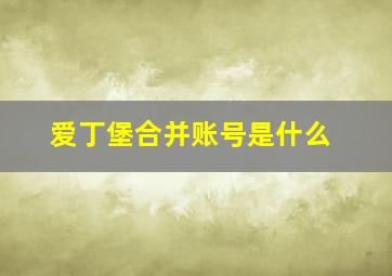 爱丁堡合并账号是什么