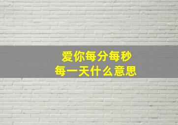 爱你每分每秒每一天什么意思