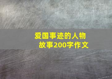 爱国事迹的人物故事200字作文