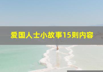 爱国人士小故事15则内容