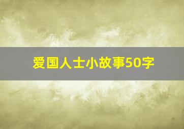 爱国人士小故事50字