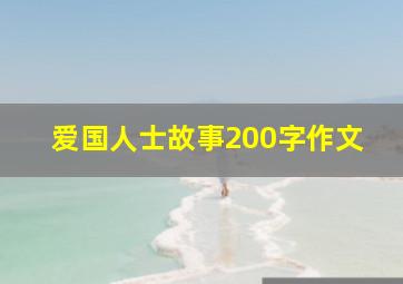 爱国人士故事200字作文