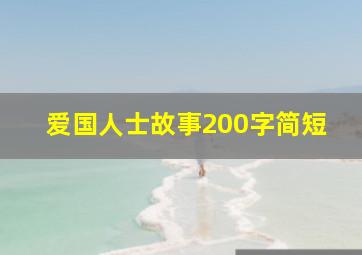 爱国人士故事200字简短