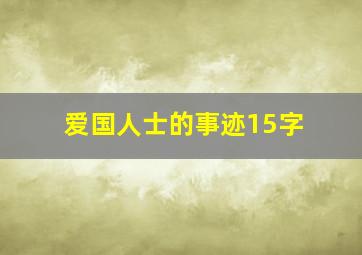 爱国人士的事迹15字