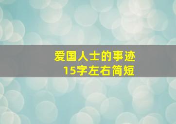 爱国人士的事迹15字左右简短