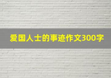 爱国人士的事迹作文300字