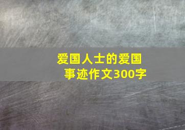 爱国人士的爱国事迹作文300字