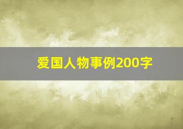 爱国人物事例200字