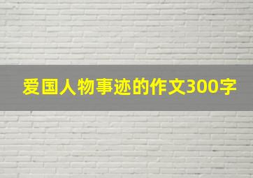 爱国人物事迹的作文300字