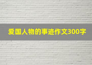 爱国人物的事迹作文300字