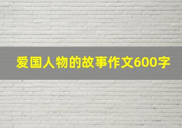 爱国人物的故事作文600字