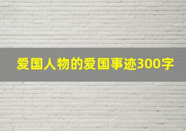 爱国人物的爱国事迹300字