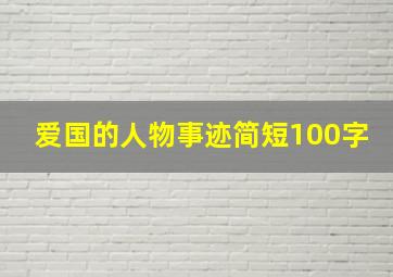 爱国的人物事迹简短100字