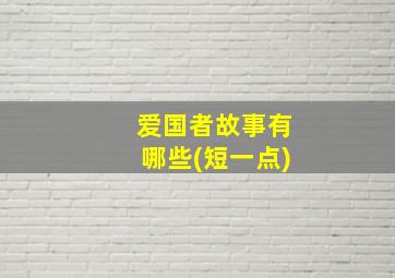 爱国者故事有哪些(短一点)