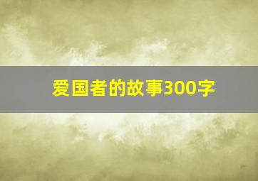 爱国者的故事300字