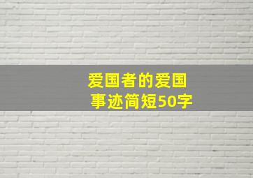 爱国者的爱国事迹简短50字