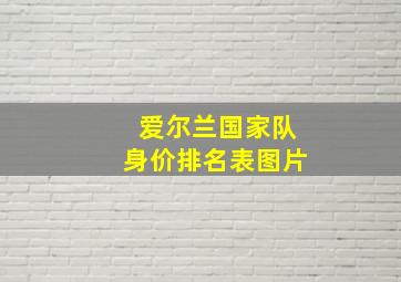 爱尔兰国家队身价排名表图片