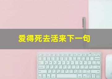 爱得死去活来下一句