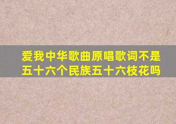 爱我中华歌曲原唱歌词不是五十六个民族五十六枝花吗