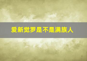 爱新觉罗是不是满族人