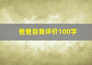 爸爸自我评价100字