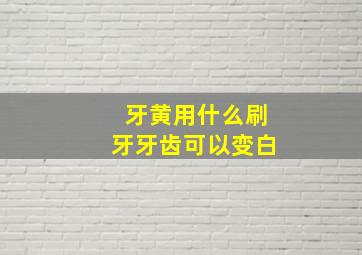 牙黄用什么刷牙牙齿可以变白