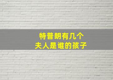 特普朗有几个夫人是谁的孩子