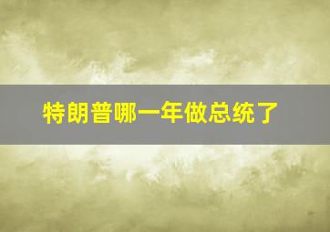 特朗普哪一年做总统了