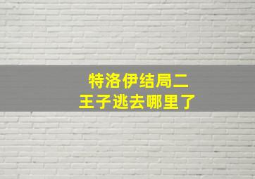 特洛伊结局二王子逃去哪里了