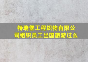 特瑞堡工程织物有限公司组织员工出国旅游过么