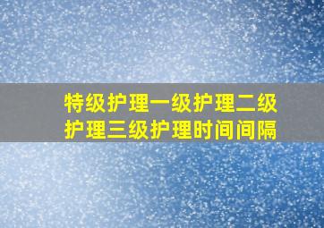 特级护理一级护理二级护理三级护理时间间隔