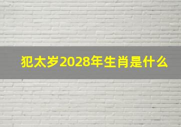 犯太岁2028年生肖是什么