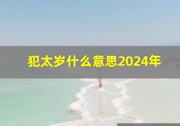 犯太岁什么意思2024年