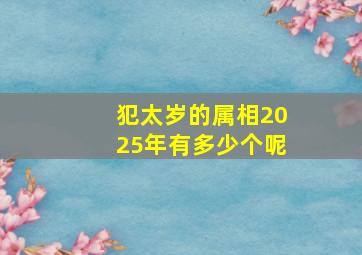 犯太岁的属相2025年有多少个呢