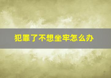 犯罪了不想坐牢怎么办