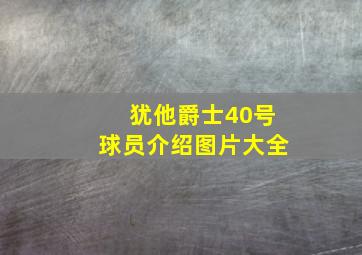 犹他爵士40号球员介绍图片大全