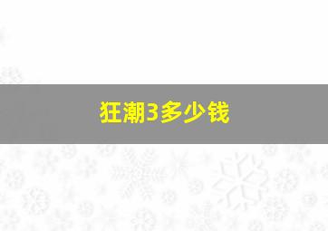 狂潮3多少钱