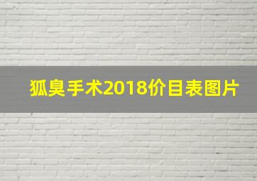 狐臭手术2018价目表图片