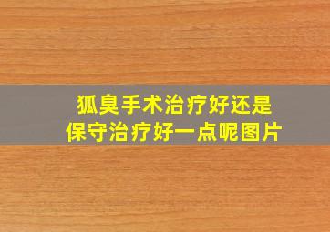 狐臭手术治疗好还是保守治疗好一点呢图片