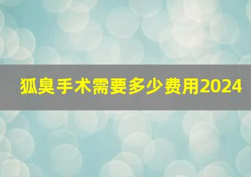 狐臭手术需要多少费用2024