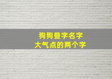 狗狗叠字名字大气点的两个字