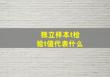 独立样本t检验t值代表什么