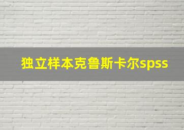 独立样本克鲁斯卡尔spss