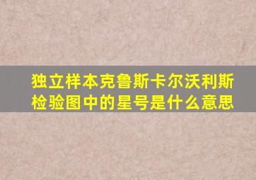 独立样本克鲁斯卡尔沃利斯检验图中的星号是什么意思