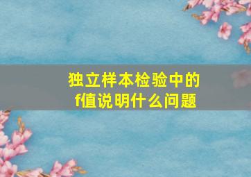 独立样本检验中的f值说明什么问题