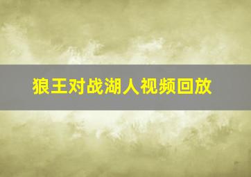 狼王对战湖人视频回放