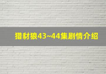 猎豺狼43~44集剧情介绍