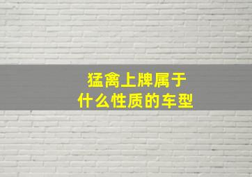 猛禽上牌属于什么性质的车型