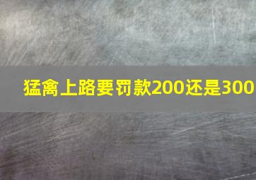 猛禽上路要罚款200还是300