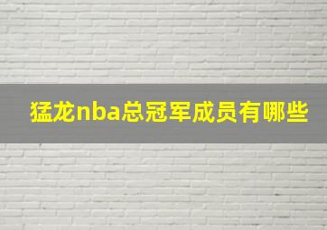 猛龙nba总冠军成员有哪些